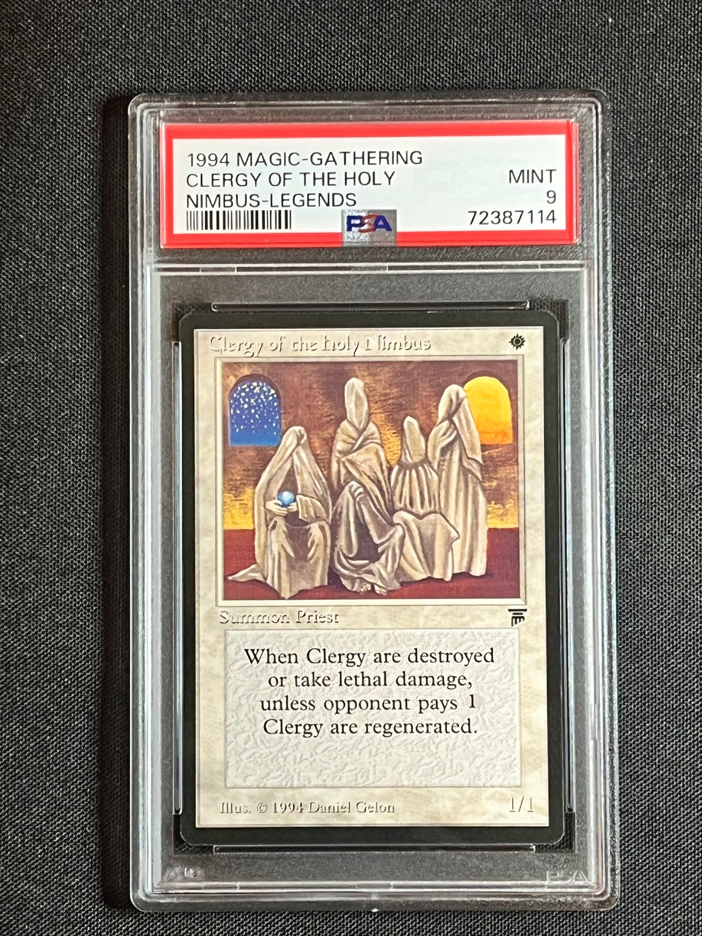 Magic The Gathering MTG Legends Clergy of the Holy Nimbus PSA 9 MINT!