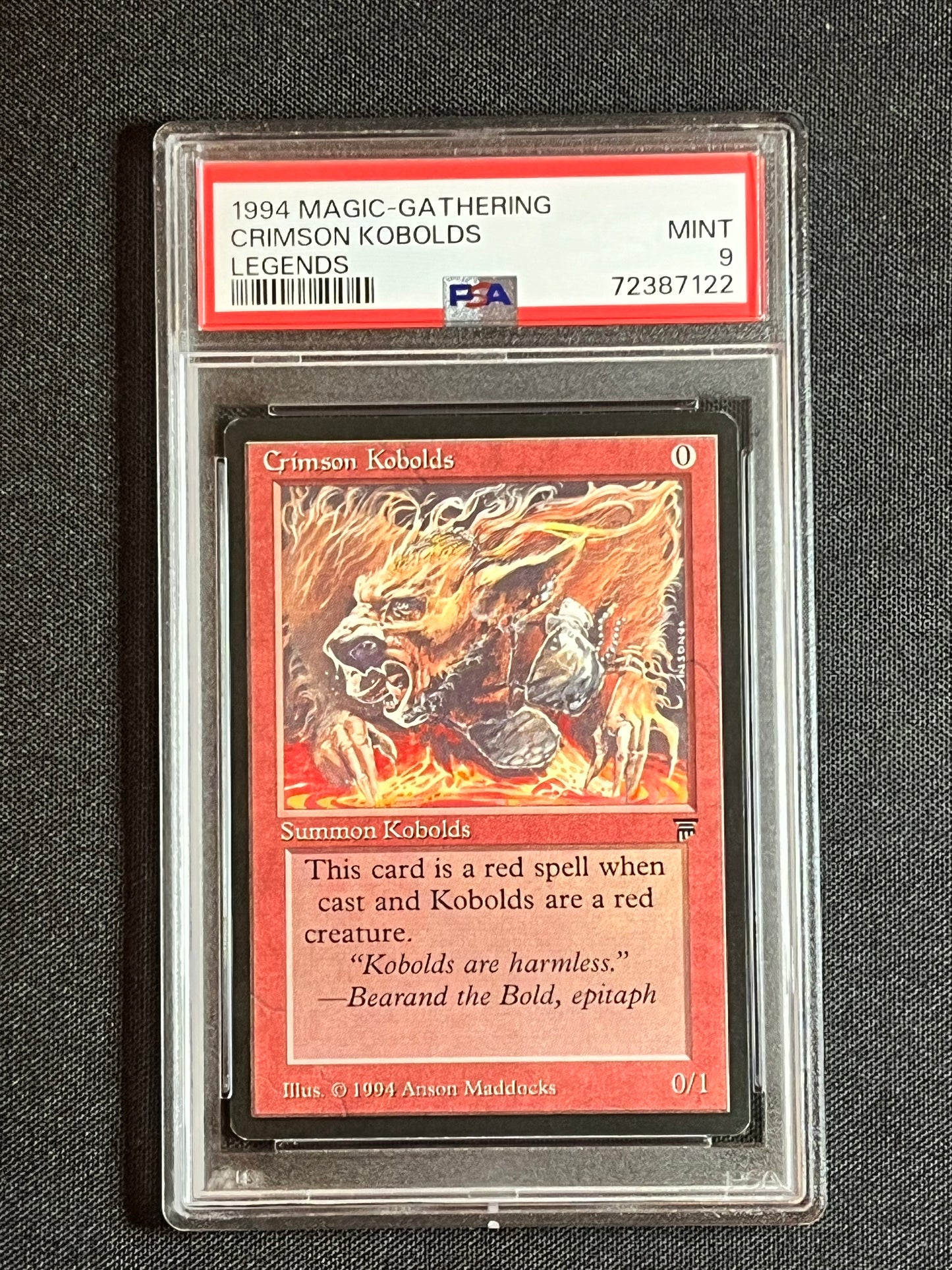 Magic The Gathering MTG Legends Crimson Kobolds PSA 9! MINT