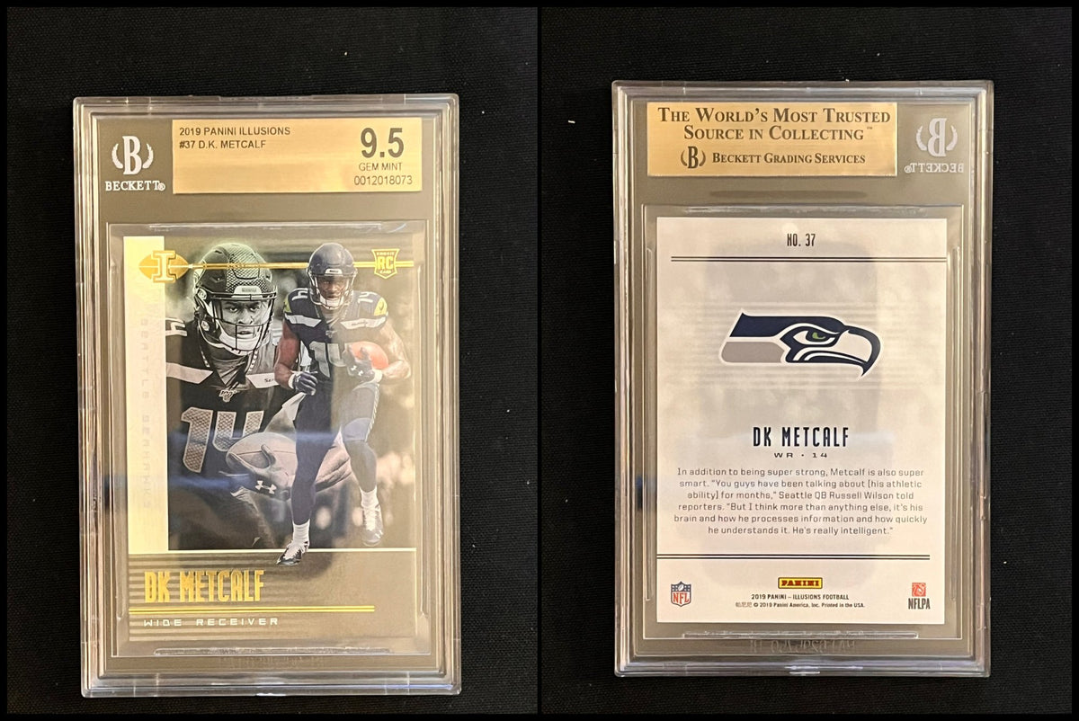 2019 Panini Illusions Football DK Metcalf Rookie #37 – BGS 9.5 - slab front and back