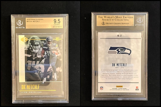 2019 Panini Illusions Football DK Metcalf Rookie #37 – BGS 9.5 - slab front and back