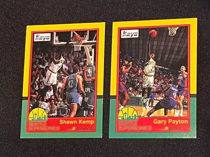 1990-91 KAYO Seattle Supersonics Sonics Team Sets - Shawn Kemp - Gary Payton