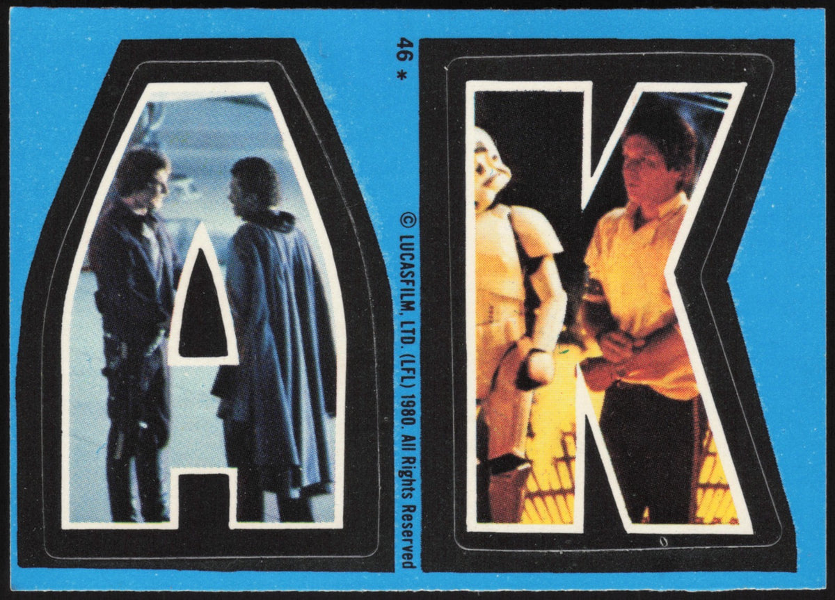 1980 O-Pee-Chee Star Wars The Empire Strikes Back Sticker A K #46 - front