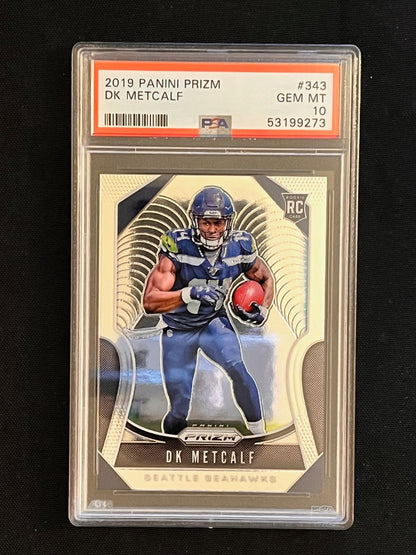 2019 Panini Prizm Football DK Metcalf Rookie #343 – PSA 10 - slab front