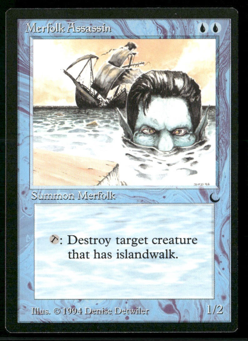 1994 Magic: The Gathering The Dark Merfolk Assassin – 3-Card Lot, NM-Mint - front