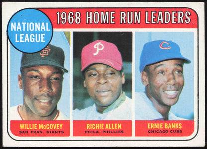1969 Topps Baseball National League Home Run Leaders McCovey, Allen, Banks #6 - front