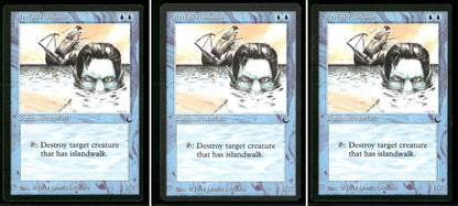 1994 Magic: The Gathering The Dark Merfolk Assassin – 3-Card Lot, NM-Mint - all 3 cards front