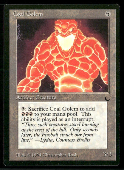 1994 Magic: The Gathering The Dark Coal Golem – 2-Card Lot, NM-Mint - front