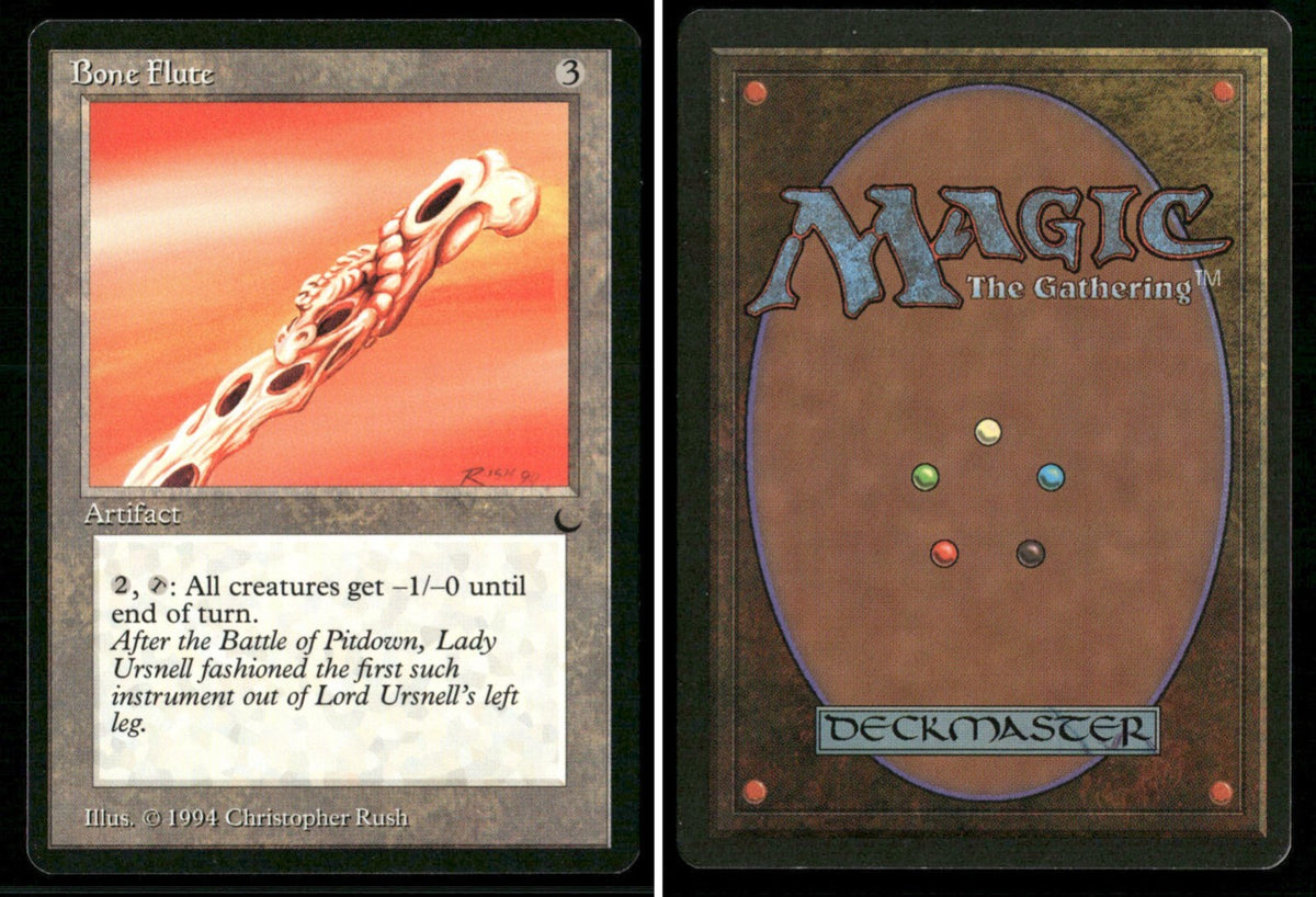 1994 Magic: The Gathering The Dark Bone Flute – NM-Mint - front and back