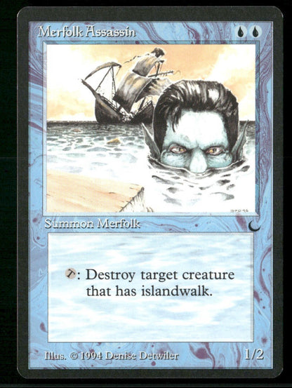 1994 Magic: The Gathering The Dark Merfolk Assassin – 3-Card Lot, NM-Mint - front