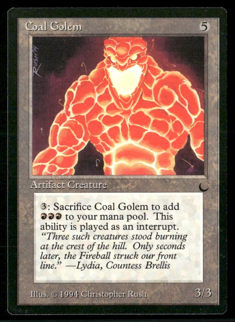 1994 Magic: The Gathering The Dark Coal Golem – 2-Card Lot, NM-Mint - front