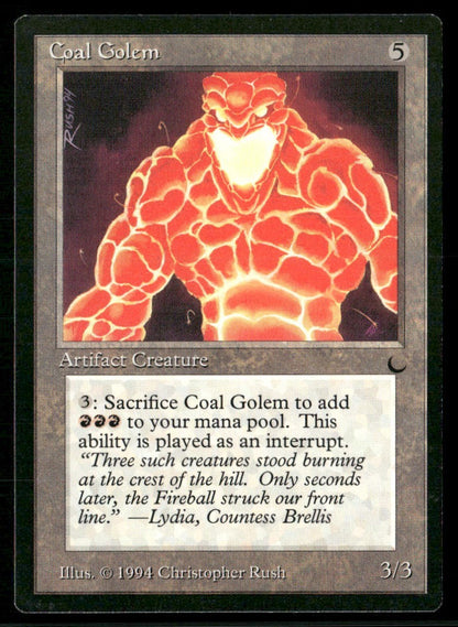 1994 Magic: The Gathering The Dark Coal Golem – 2-Card Lot, NM-Mint - front