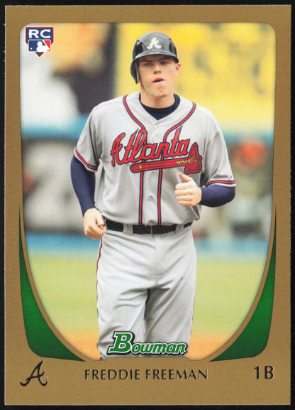 2011 Bowman Baseball Freddie Freeman Gold Rookie #205 - front