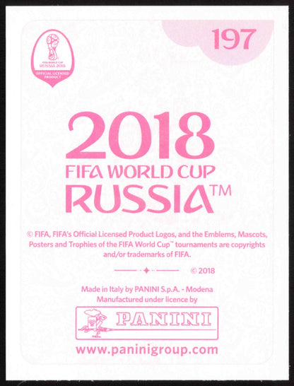 2018 Panini World Cup Kylian Mbappé #197 Pink Back Sticker - back