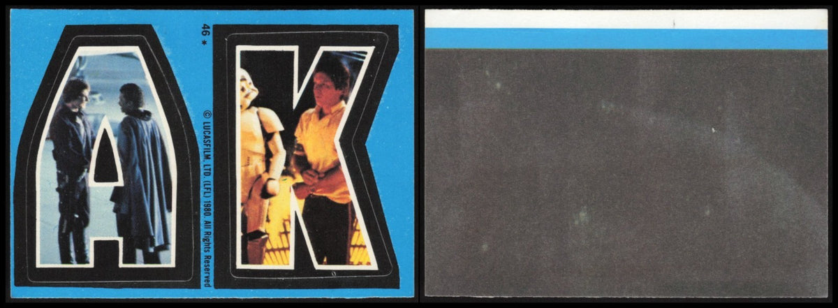 1980 O-Pee-Chee Star Wars The Empire Strikes Back Sticker A K #46 - front and back