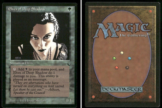 1994 Magic: The Gathering The Dark Elves of Deep Shadow – NM-Mint - front and back