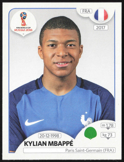 2018 Panini World Cup Kylian Mbappé #197 Pink Back Sticker - front